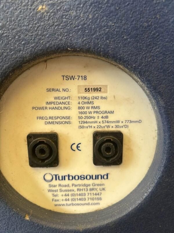 Buy 4X Turbosound TSW-718 Subwoofers - Image 5